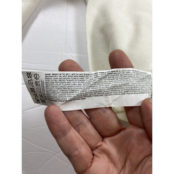 MNG Mango Mock Neck Sweater Cream Size Medium Puff Shoulder Tags Attached - Picture 5 of 8